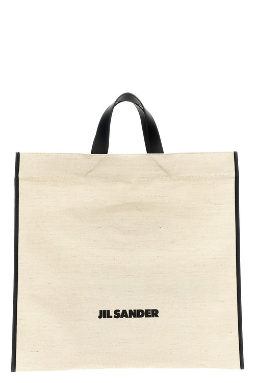 JIL SANDER 'Border Book Tote Square' shopping bag For Women 61% jute 39% cotton