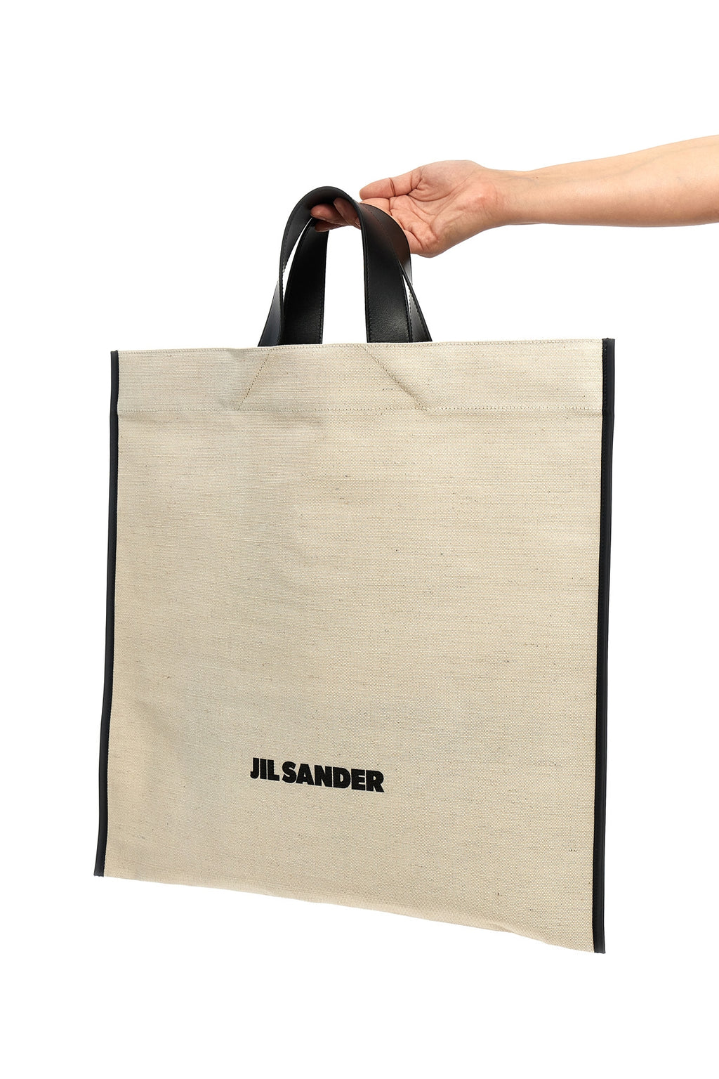 JIL SANDER 'Border Book Tote Square' shopping bag For Women 61% jute 39% cotton