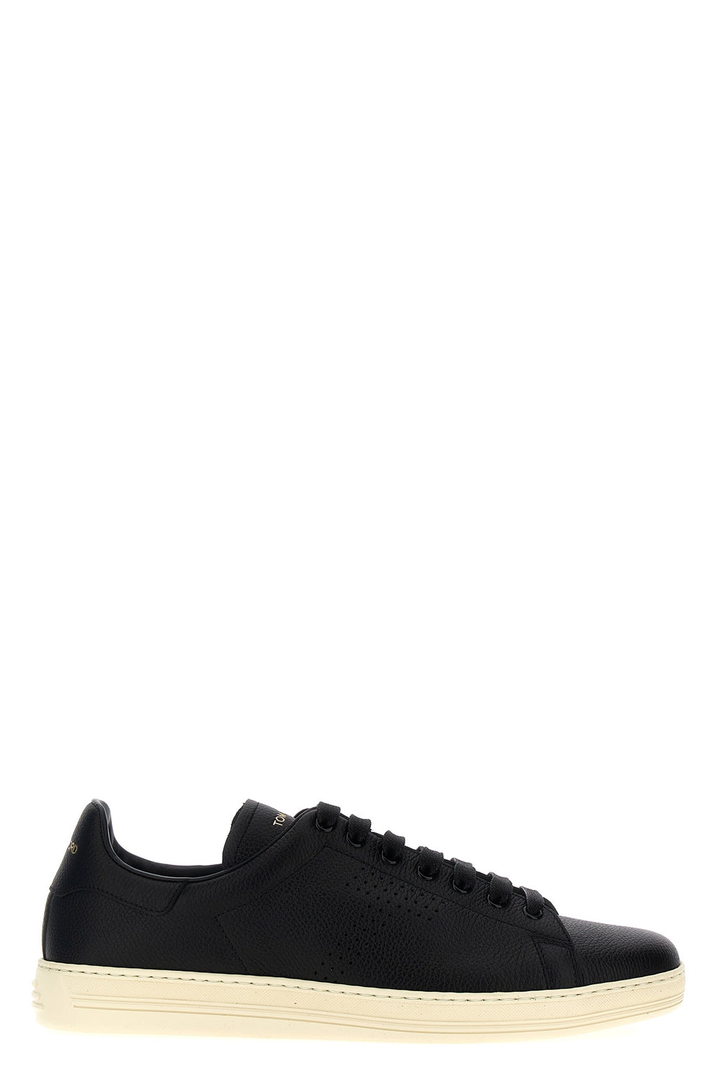 TOM FORD Logo leather sneakers For Men 95% leather 2% brass 3% cotton