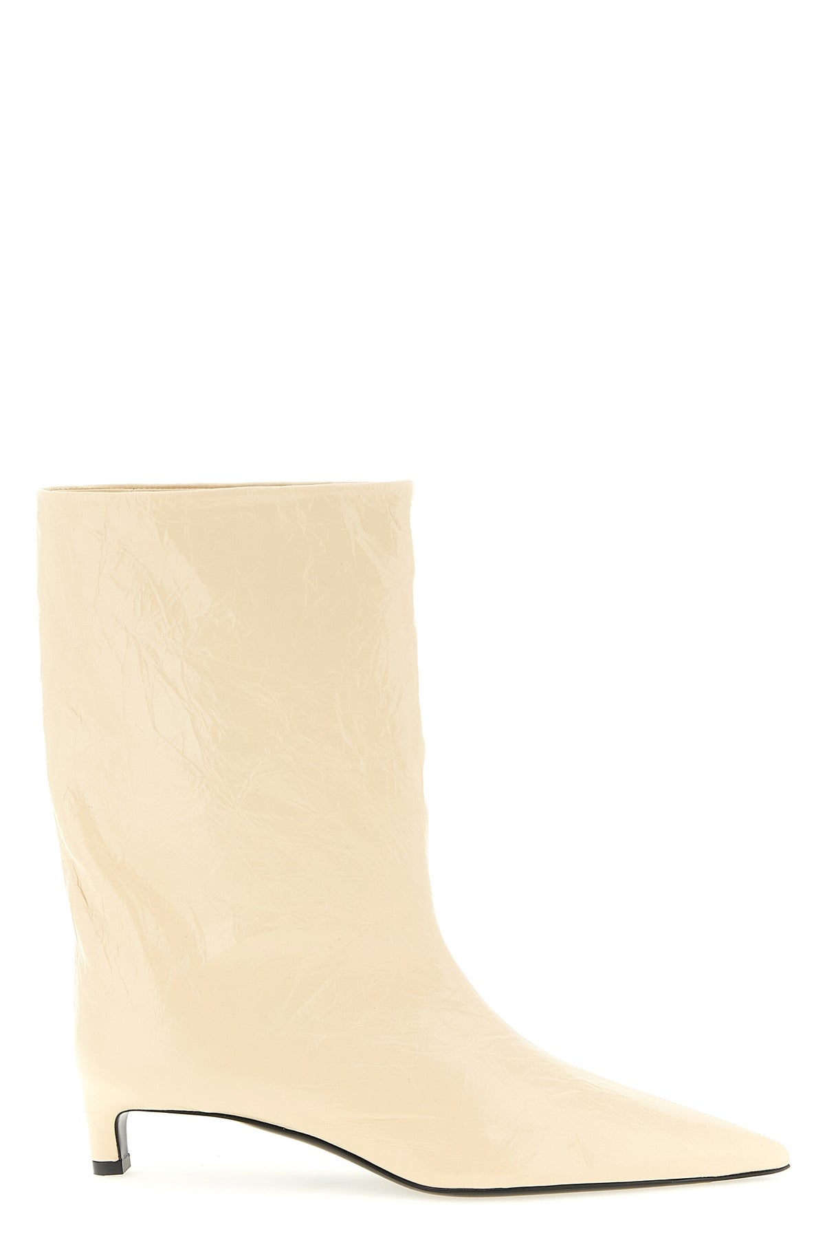JIL SANDER Craquelé leather ankle boots For Women 100% calfskin leather (Bos Taurus)