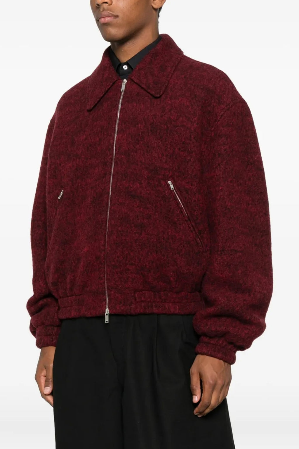 JIL SANDER Mélange wool bomber jacket For Men 85% wool, 15% polyamide