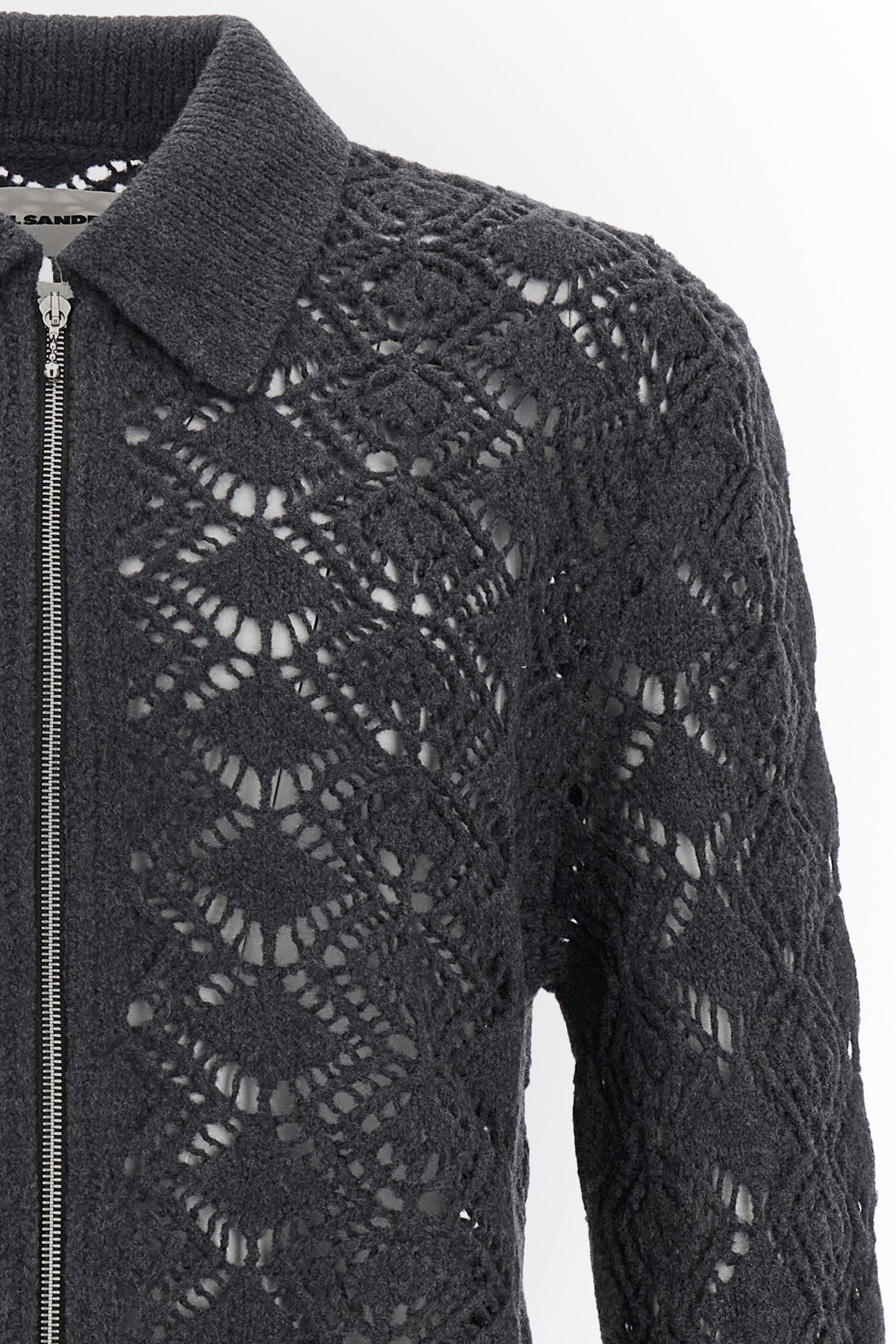 JIL SANDER Openwork wool cardigan For Men 100% virgin wool