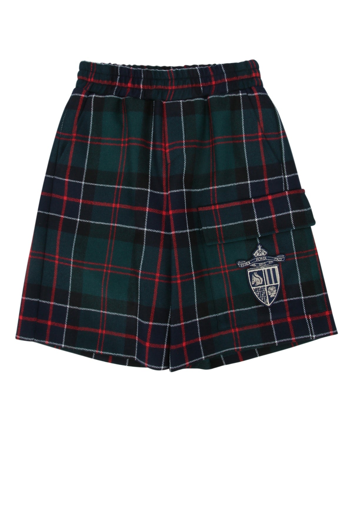 FENDI KIDS BERMUDA GREEN TARTAN For KIDS 100%WO+Fod.:100%VI