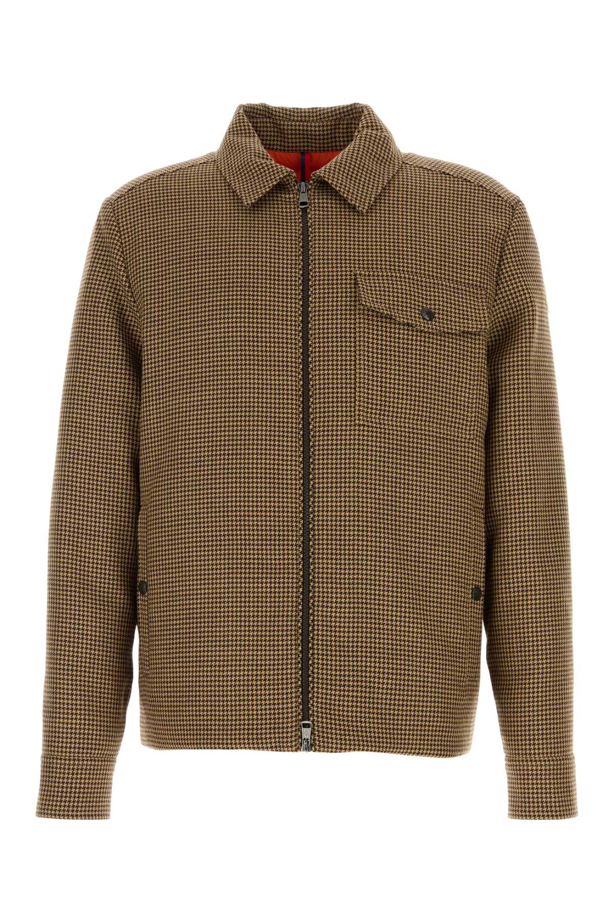 MONCLER ESCAUT SHIRT JACKET For Men Exterior: 100% Virgin wool Lining: 100% Nylon Padding: 90% Down 10% Feahter