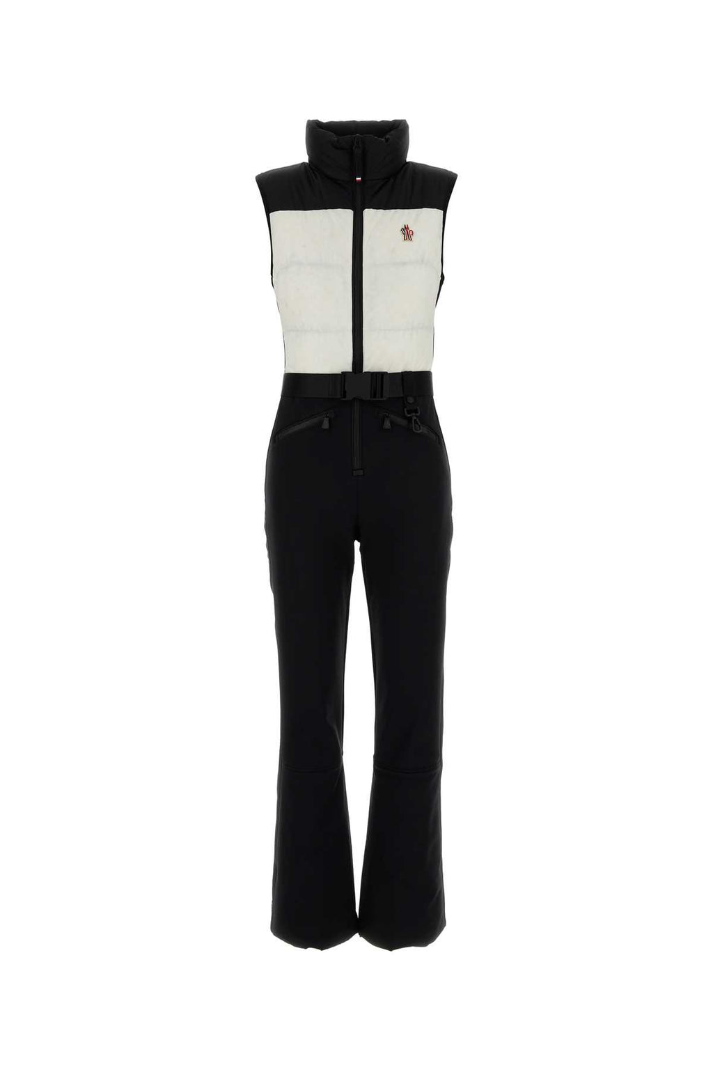 MONCLER GRENOBLE SKI SUIT For Women Exterior: 68% Polyester 24% Nylon 8% Elastane Lining: 89% Polyester 11% Elastane Padding: 90% Down 10% Feather