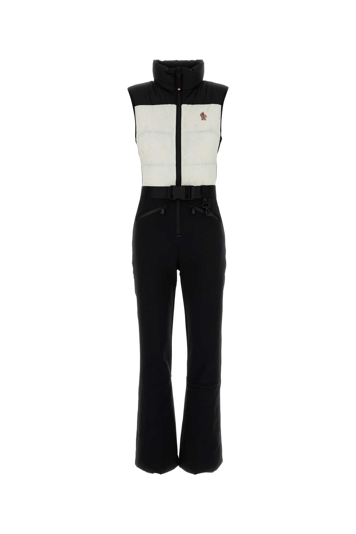 MONCLER GRENOBLE SKI SUIT For Women Exterior: 68% Polyester 24% Nylon 8% Elastane Lining: 89% Polyester 11% Elastane Padding: 90% Down 10% Feather