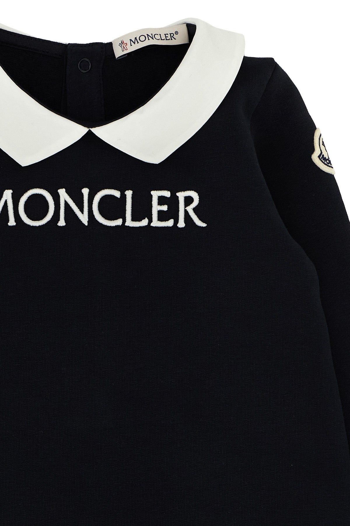MONCLER ENFANT Logo embroidery jumpsuit For Unisex baby 95% cotton, 5% elastane