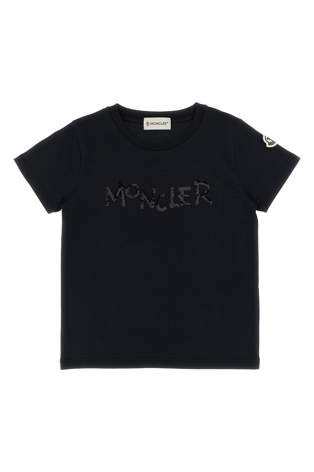 MONCLER ENFANT Sequins logo t-shirt For Baby girl 100% cotton