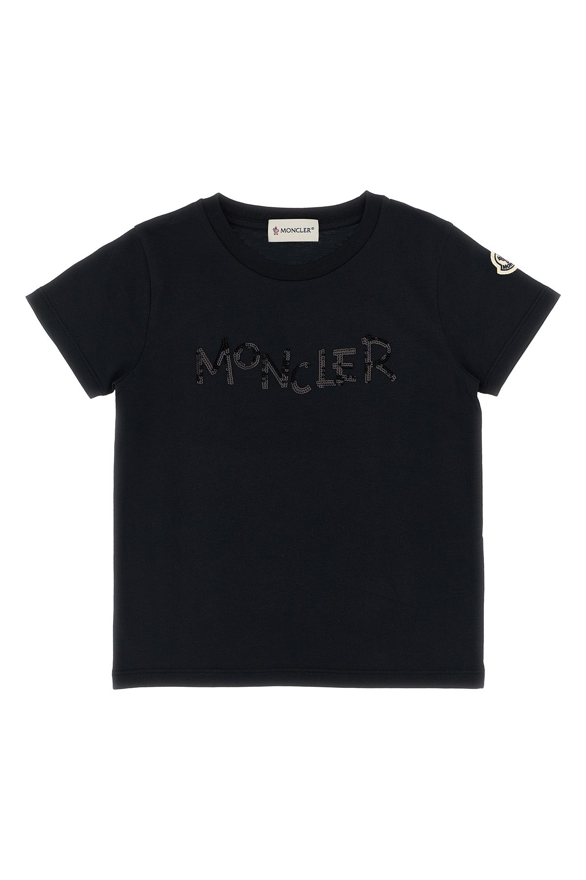 MONCLER ENFANT Sequins logo t-shirt For Baby girl 100% cotton