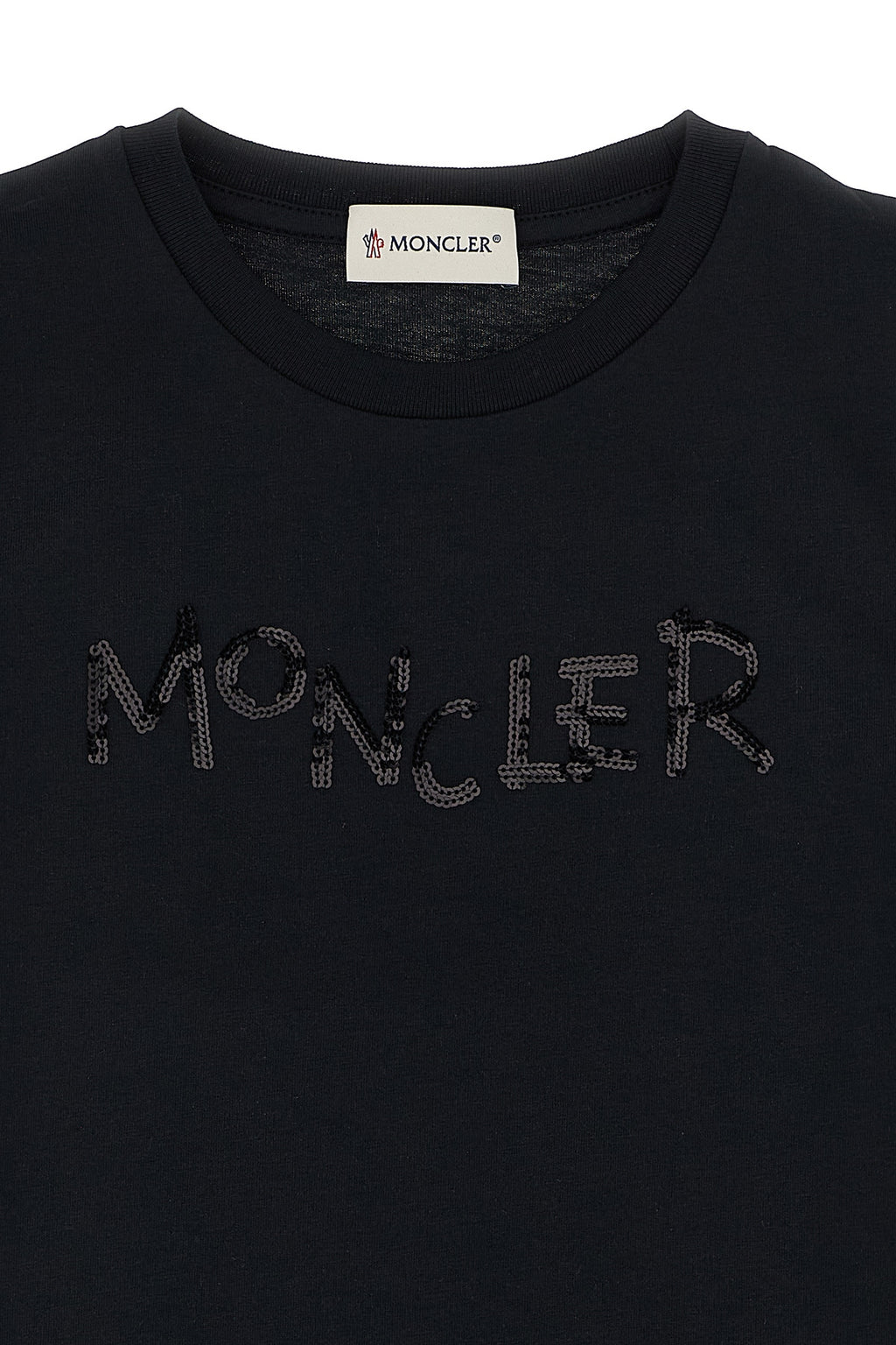 MONCLER ENFANT Sequins logo t-shirt For Baby girl 100% cotton