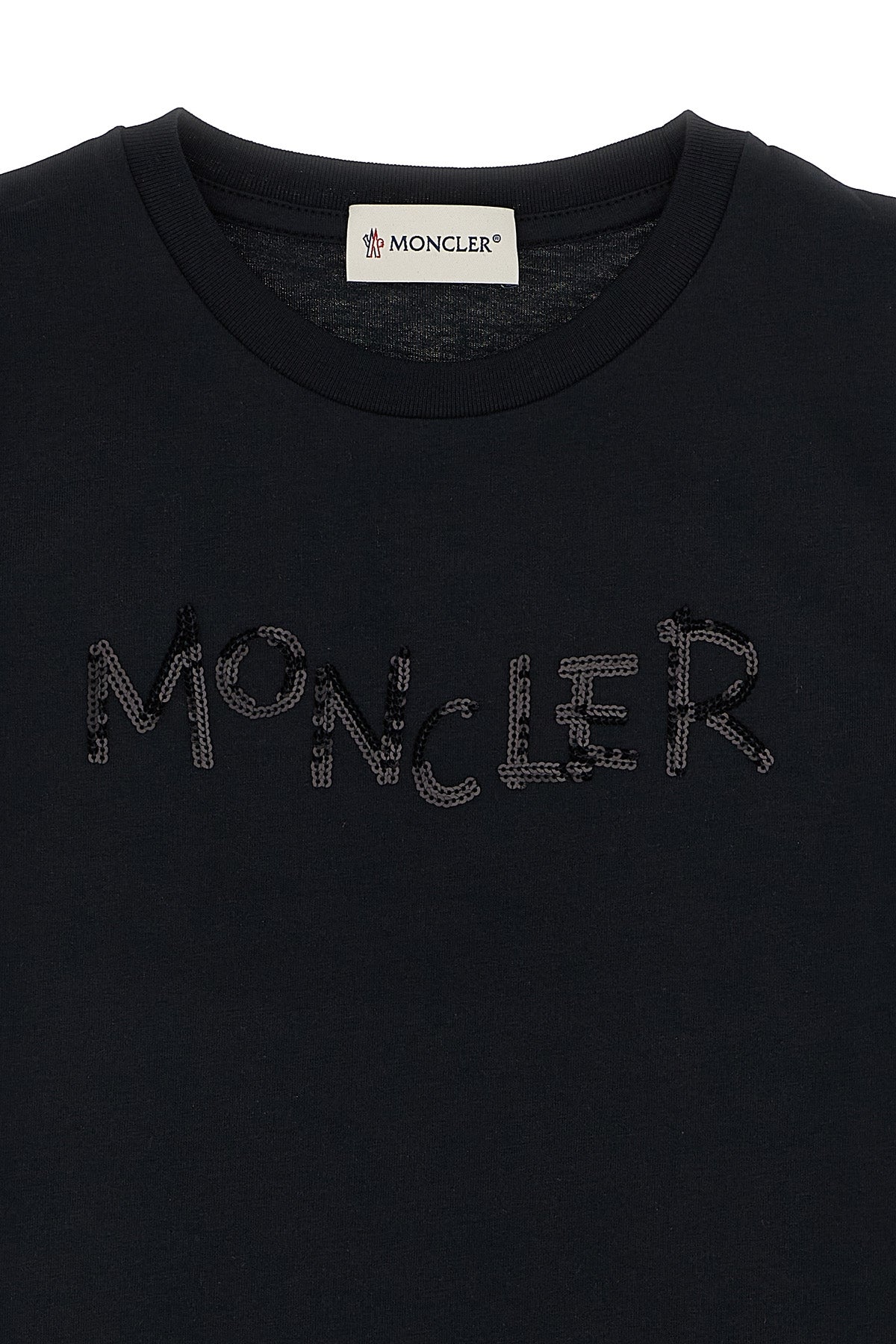 MONCLER ENFANT Sequins logo t-shirt For Baby girl 100% cotton