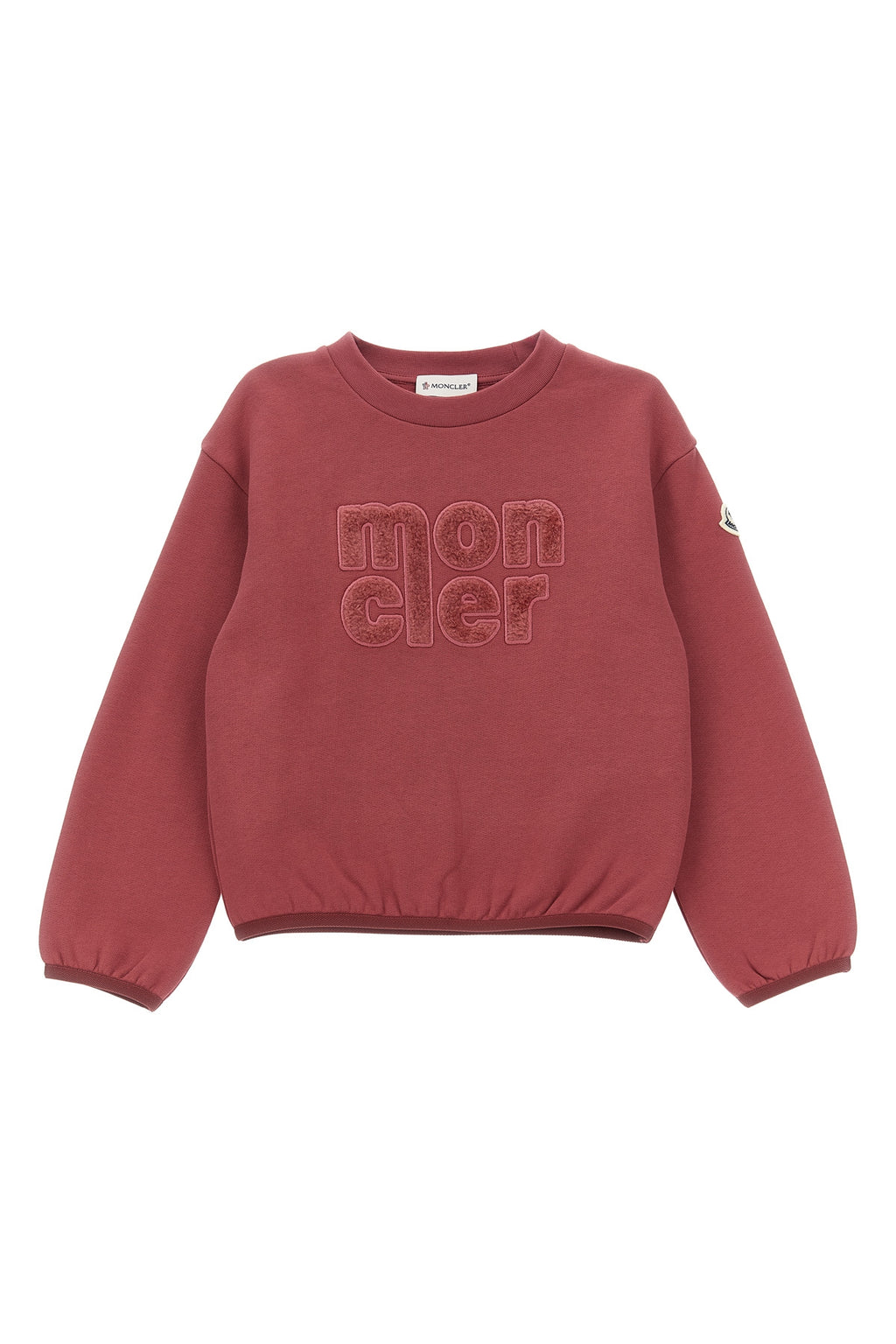MONCLER ENFANT Teddy logo sweatshirt For Baby girl 60% acrylic, 40% cotton