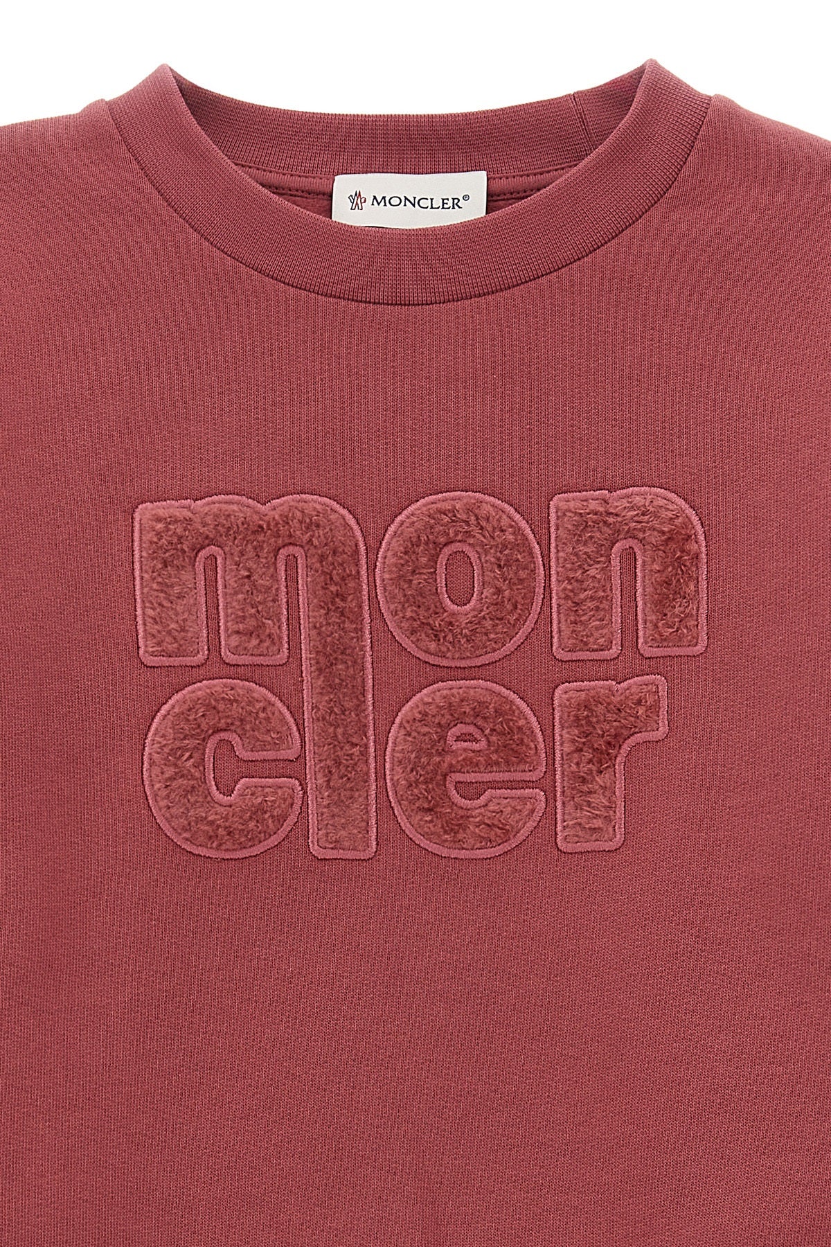 MONCLER ENFANT Teddy logo sweatshirt For Baby girl 60% acrylic, 40% cotton