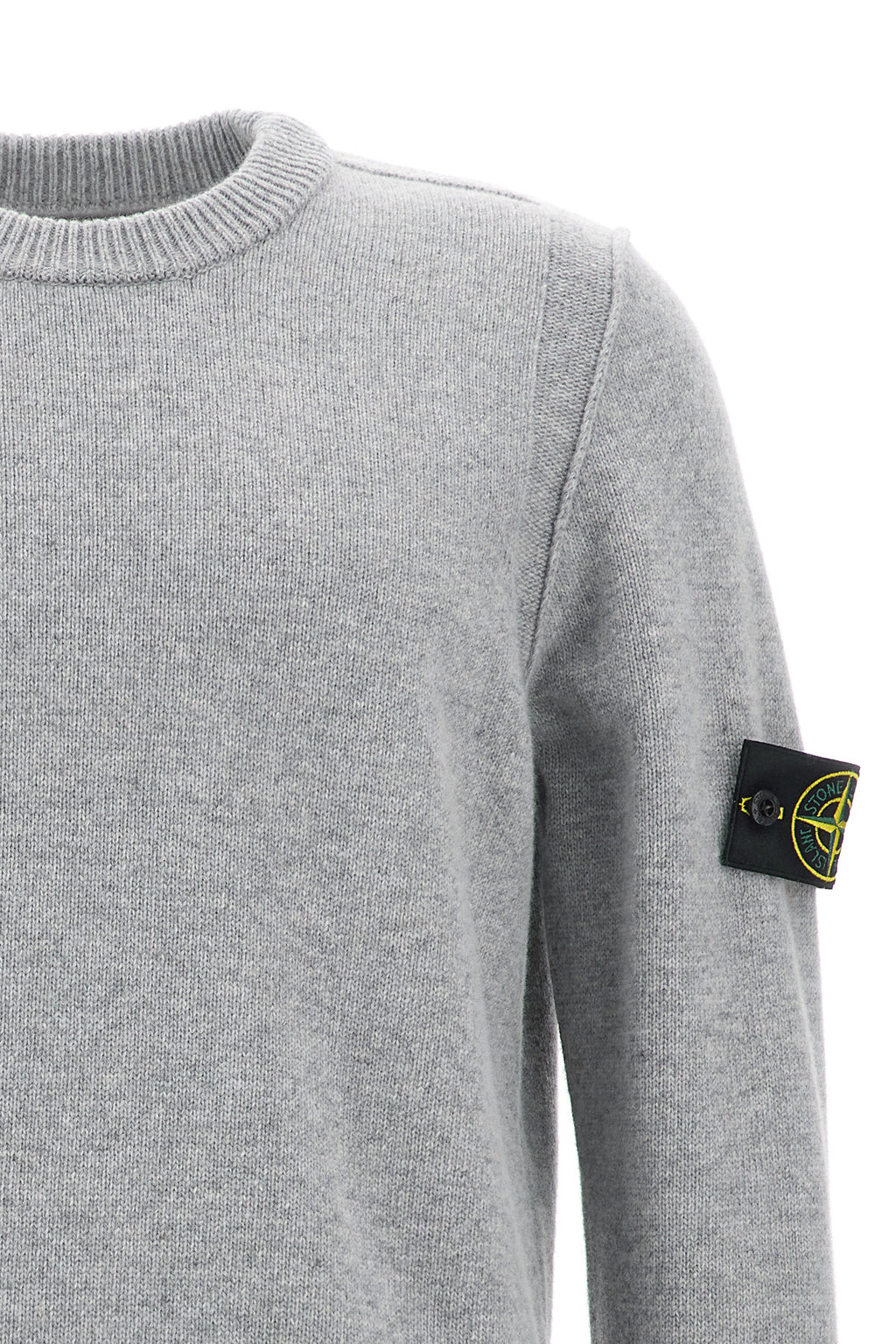 STONE ISLAND Logo badge sweater For Men 80% wool, 20% polyamide