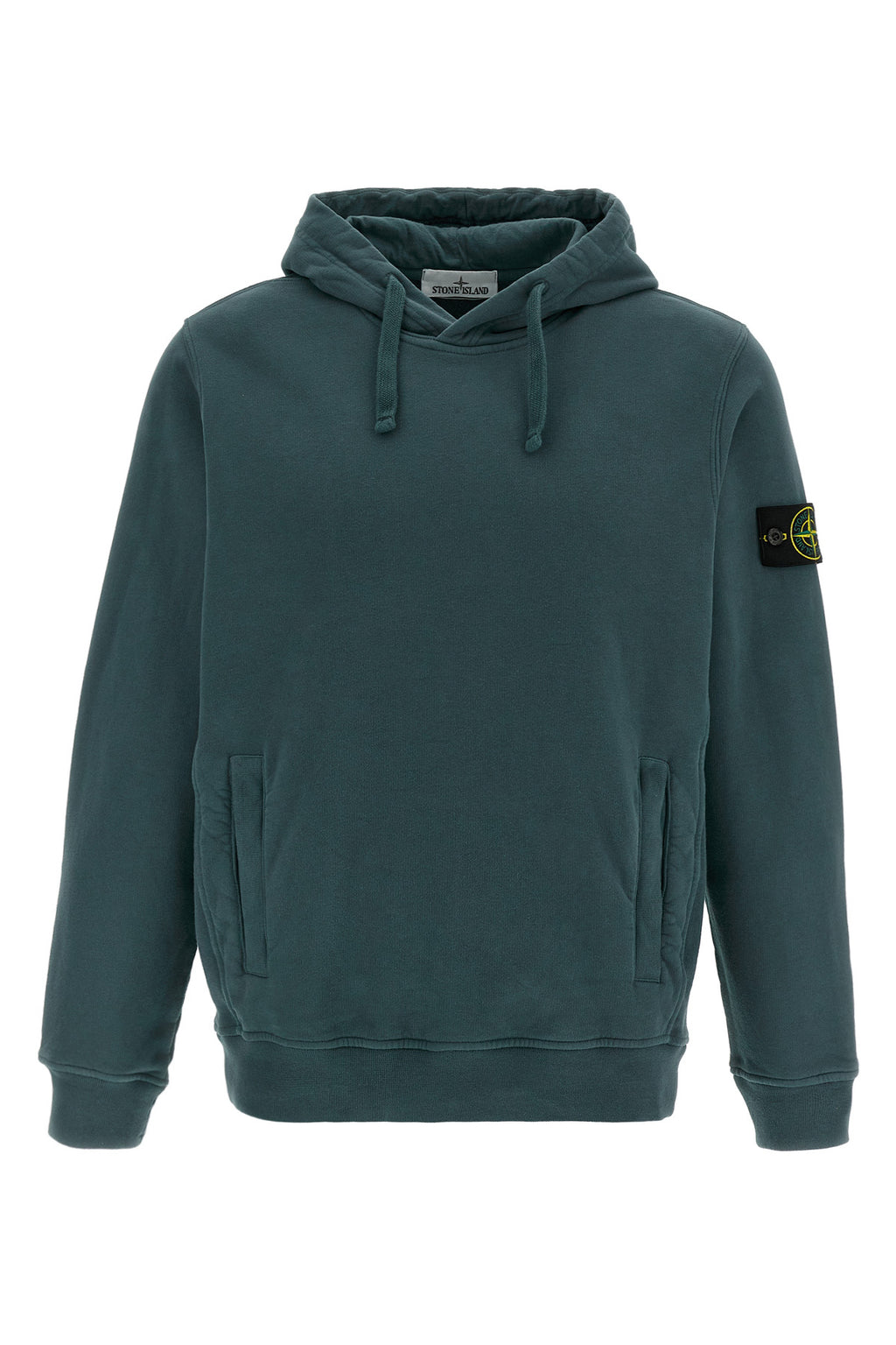 STONE ISLAND Logo badge hoodie For Men 100% cotton