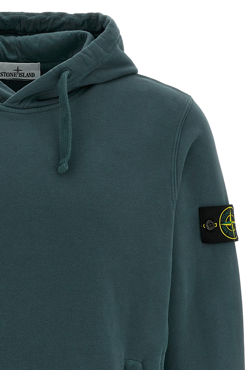 STONE ISLAND Logo badge hoodie For Men 100% cotton