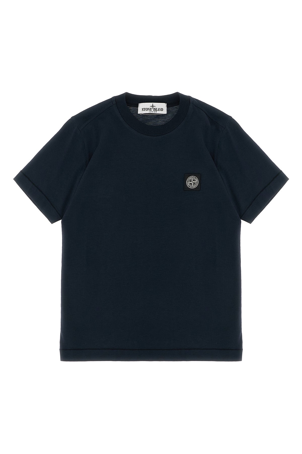 STONE ISLAND JUNIOR Logo patch t-shirt For Baby boy 100% cotton