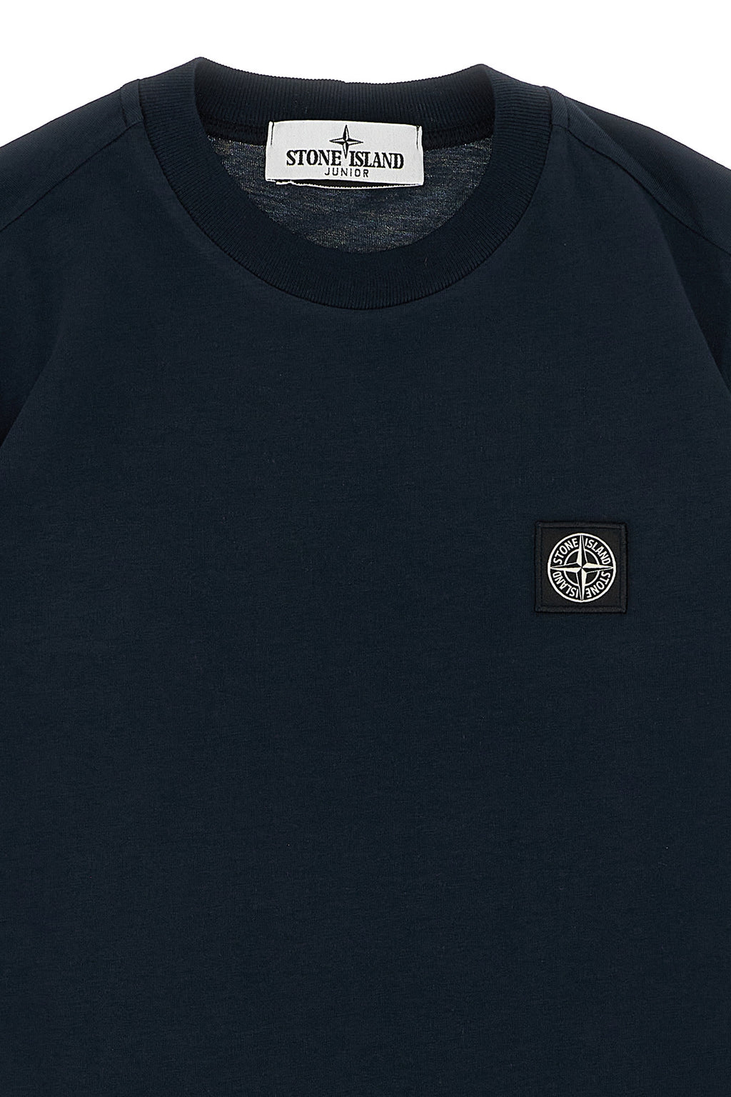 STONE ISLAND JUNIOR Logo patch t-shirt For Baby boy 100% cotton