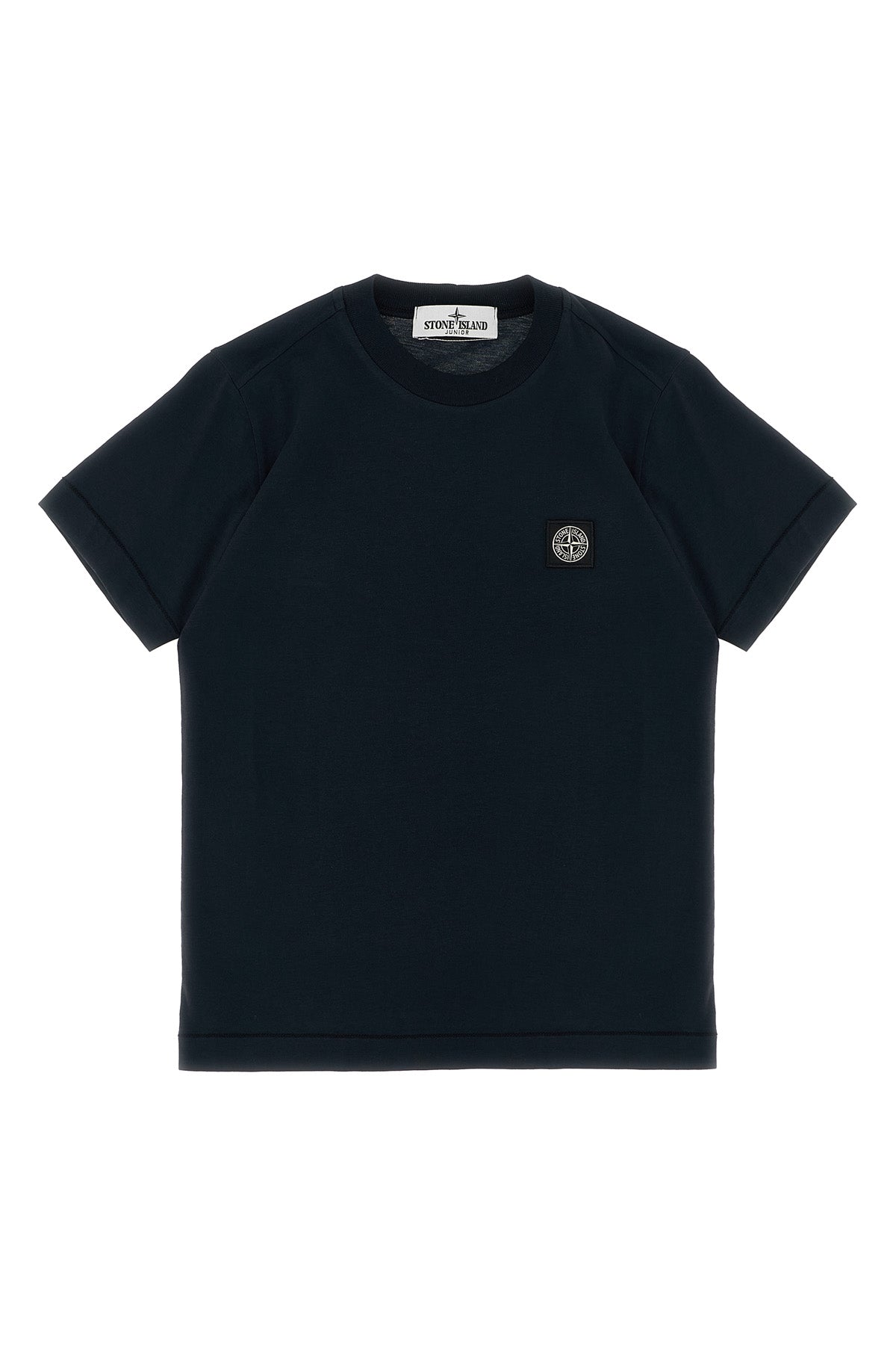 STONE ISLAND JUNIOR Logo patch t-shirt For Baby boy 100% cotton