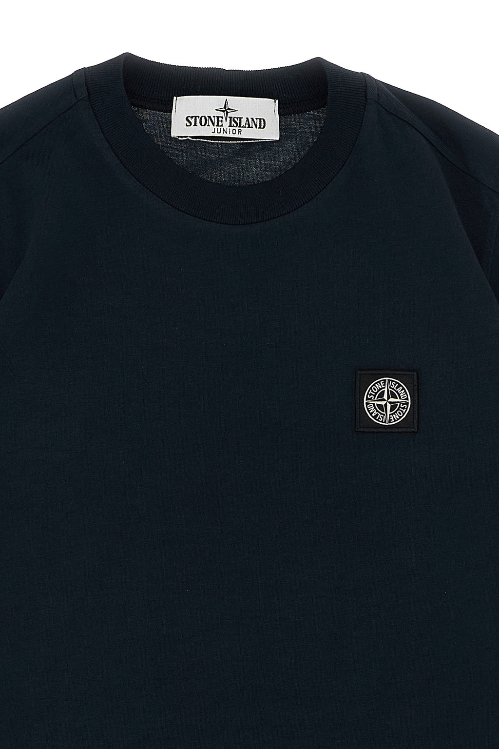 STONE ISLAND JUNIOR Logo patch t-shirt For Baby boy 100% cotton