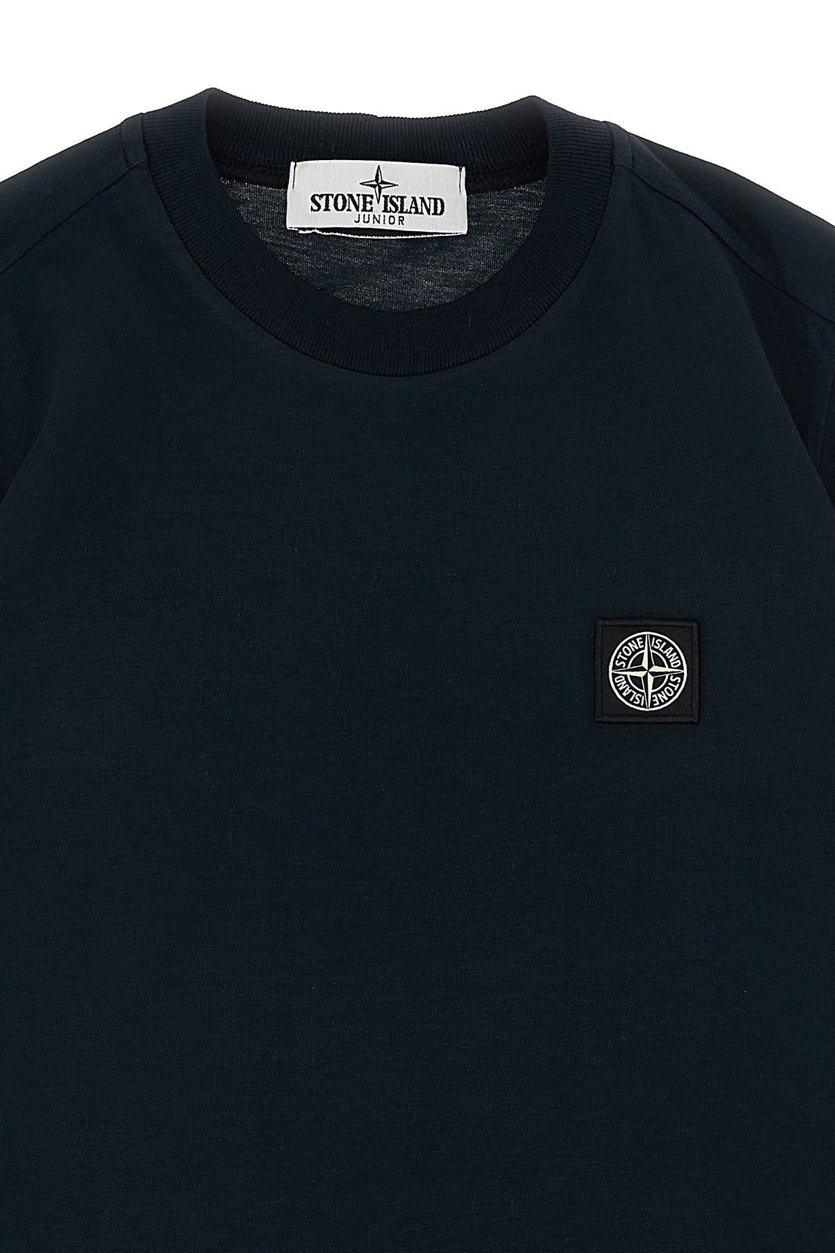 STONE ISLAND JUNIOR Logo patch t-shirt For Baby boy 100% cotton