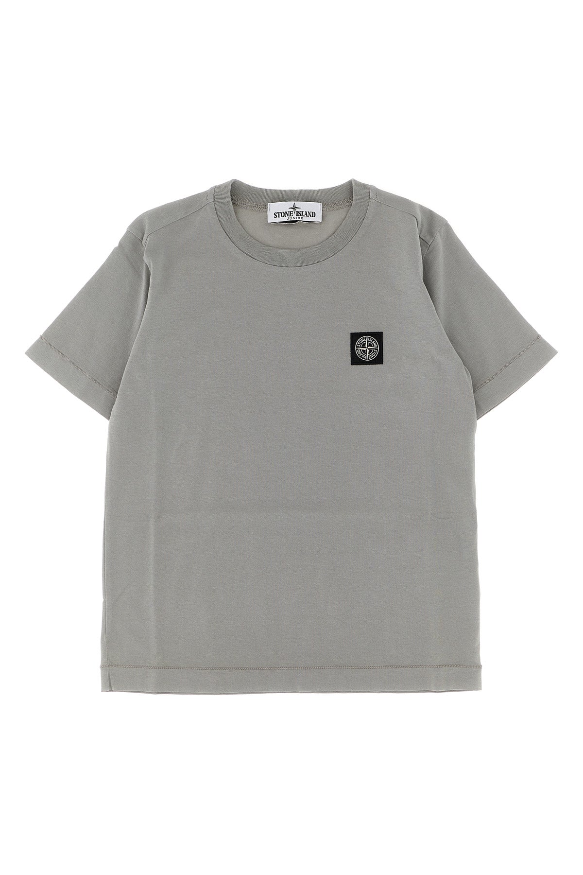 STONE ISLAND JUNIOR Logo patch t-shirt For Baby boy 100% cotton