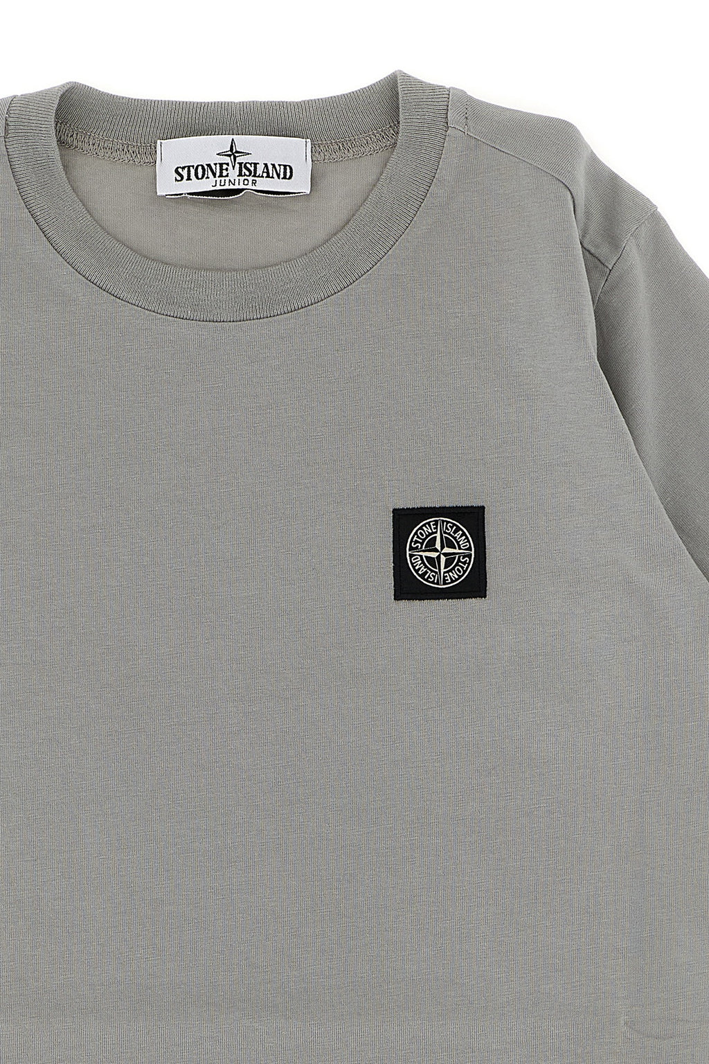 STONE ISLAND JUNIOR Logo patch t-shirt For Baby boy 100% cotton