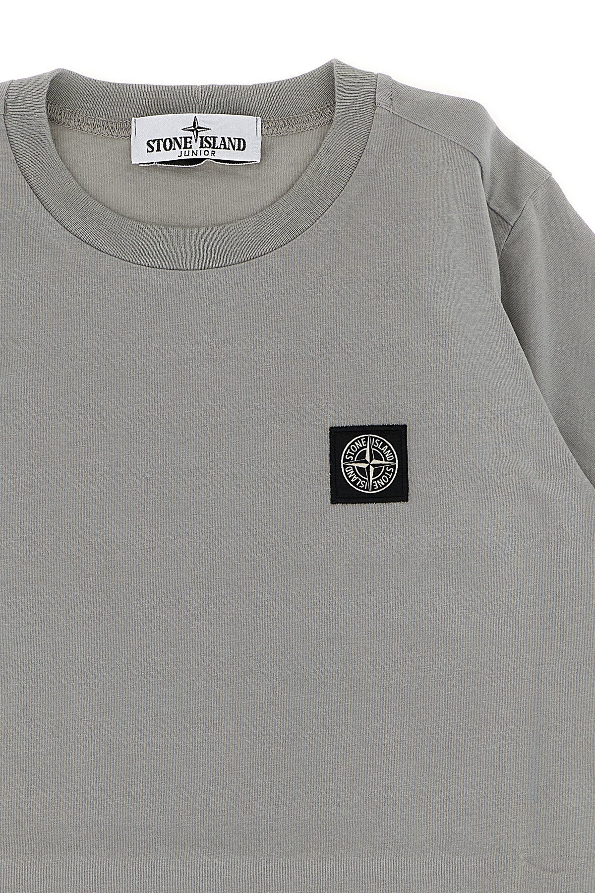 STONE ISLAND JUNIOR Logo patch t-shirt For Baby boy 100% cotton
