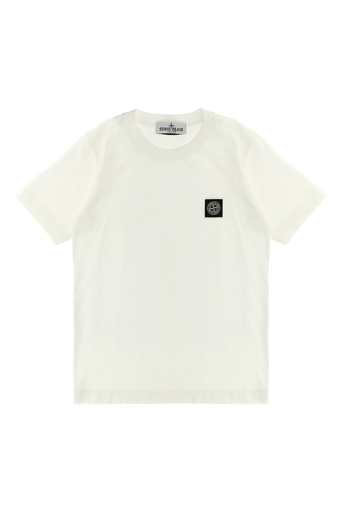 STONE ISLAND JUNIOR Logo patch t-shirt For Baby boy 100% cotton