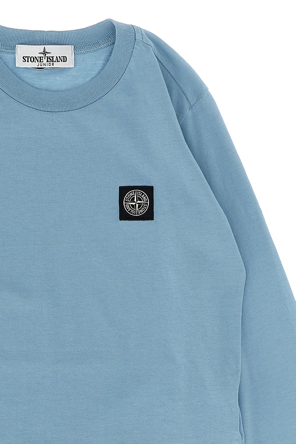STONE ISLAND JUNIOR Logo patch t-shirt For Baby boy 100% cotton