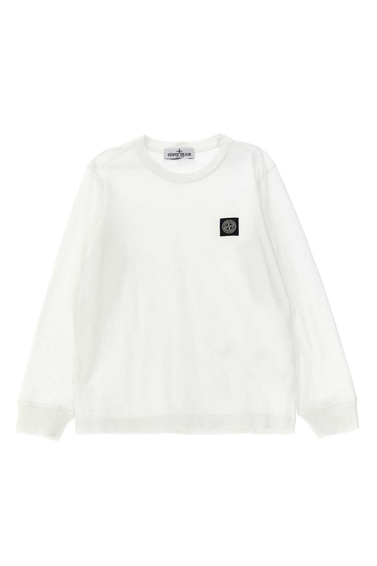 STONE ISLAND JUNIOR Logo patch t-shirt For Baby boy 100% cotton