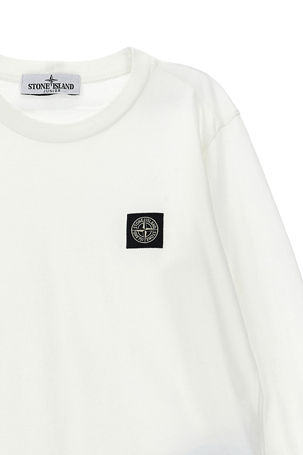 STONE ISLAND JUNIOR Logo patch t-shirt For Baby boy 100% cotton