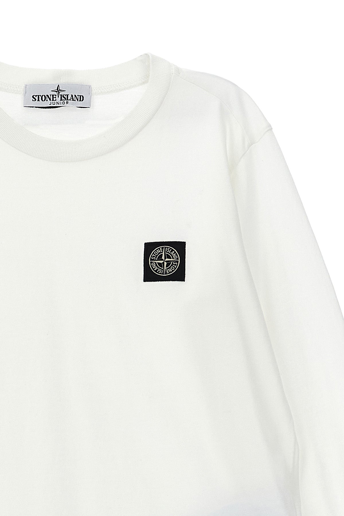 STONE ISLAND JUNIOR Logo patch t-shirt For Baby boy 100% cotton