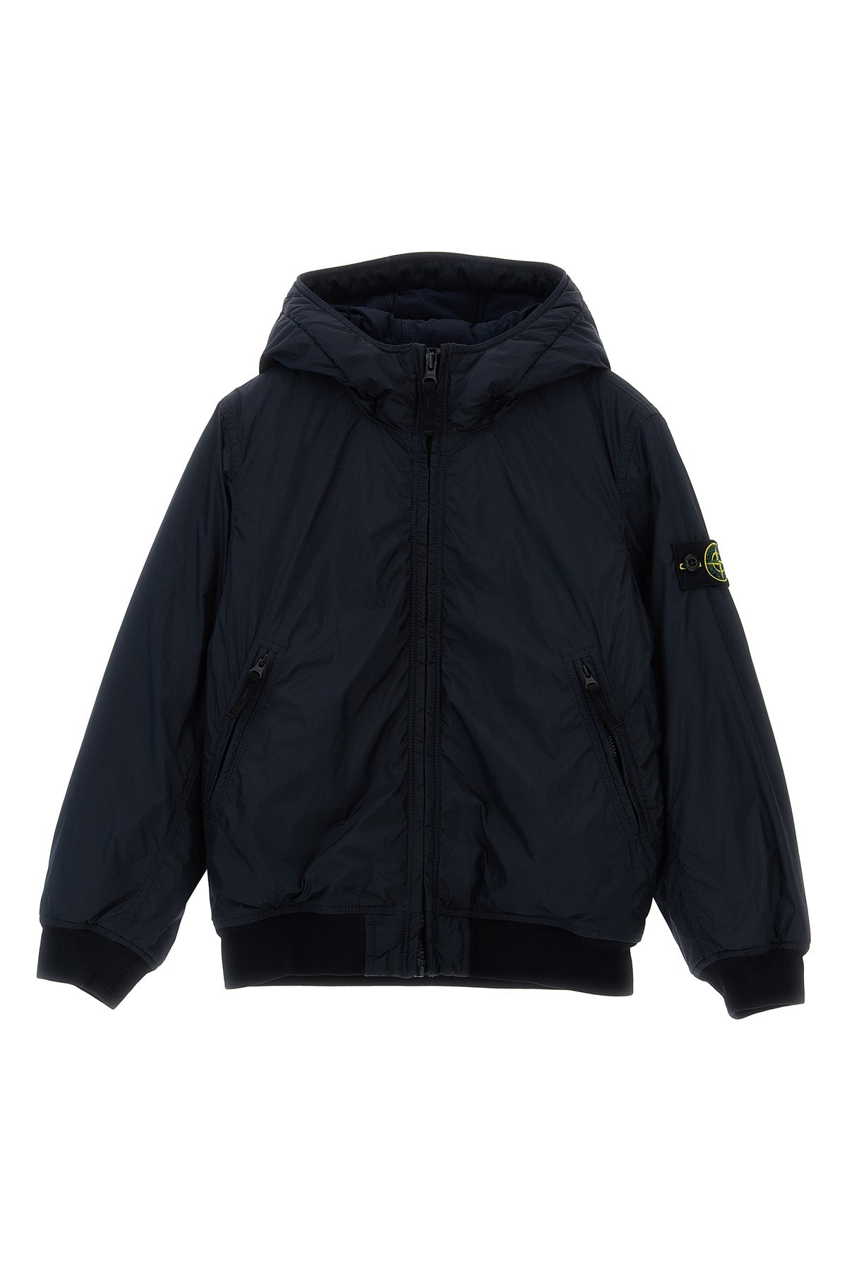 STONE ISLAND JUNIOR Logo badge jacket For Baby boy 100% polyamide
