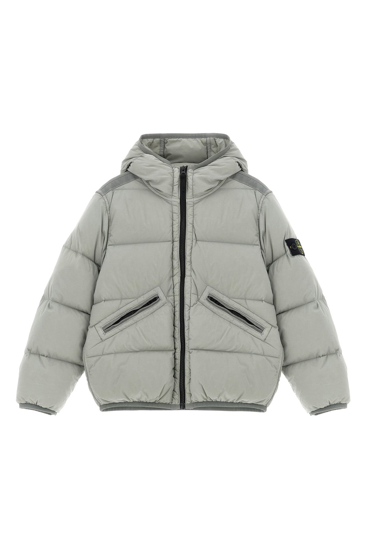 STONE ISLAND JUNIOR Logo badge down jacket For Baby boy 84% polyamide, 16% elastane