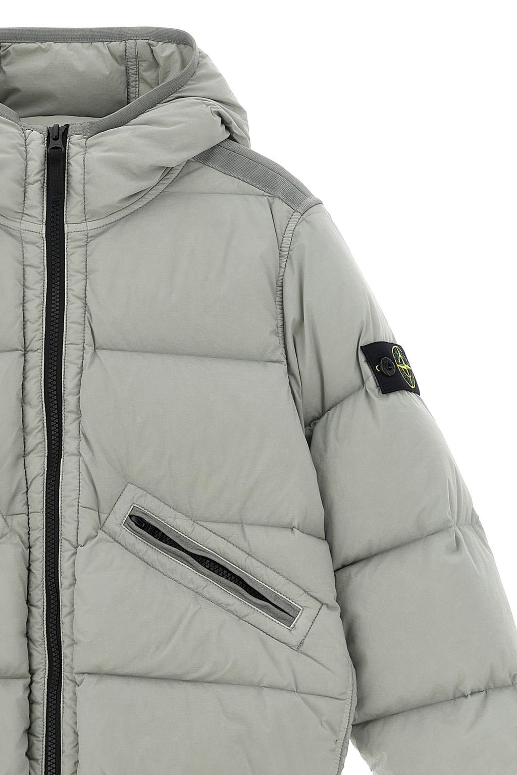 STONE ISLAND JUNIOR Logo badge down jacket For Baby boy 84% polyamide, 16% elastane