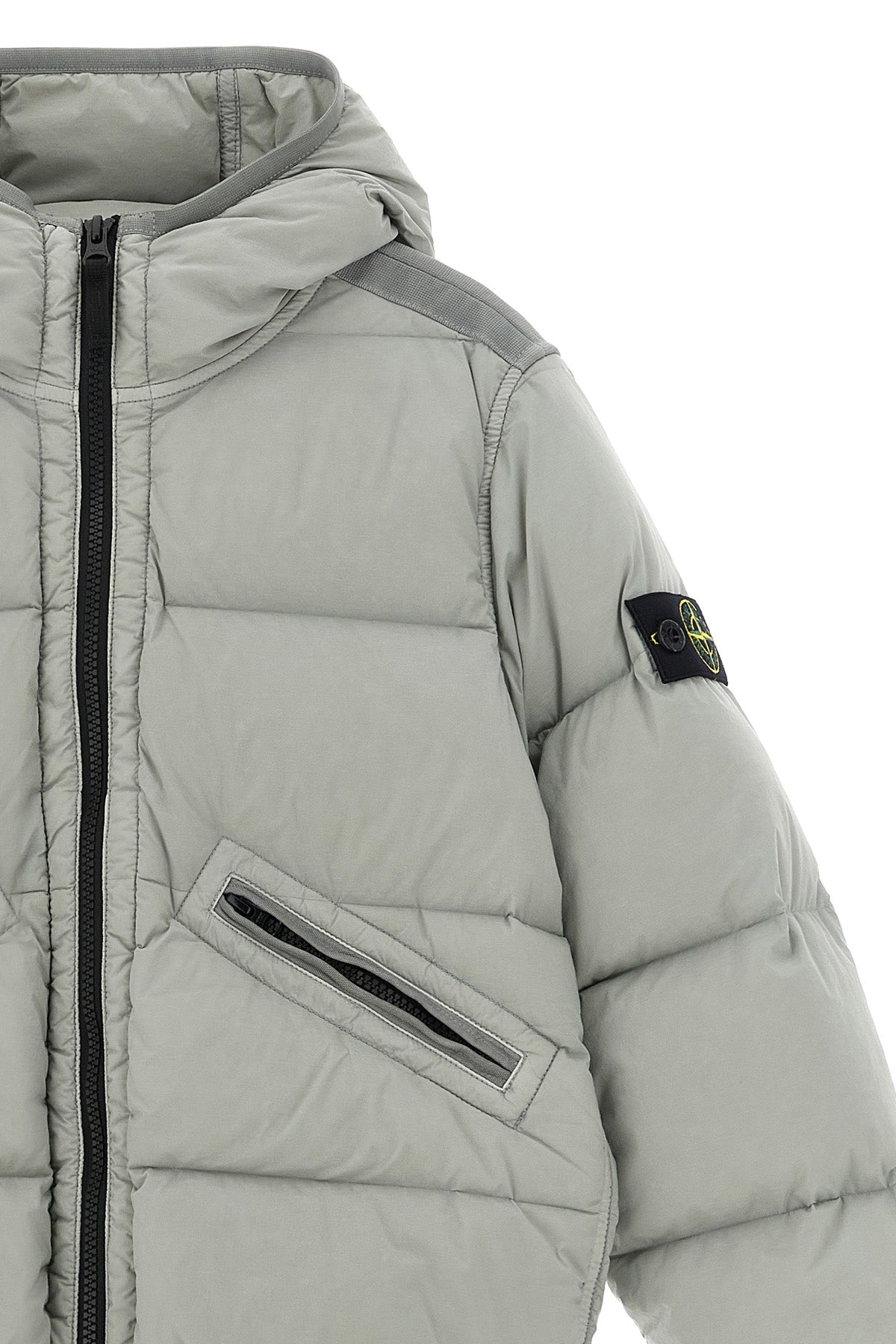 STONE ISLAND JUNIOR Logo badge down jacket For Baby boy 84% polyamide, 16% elastane