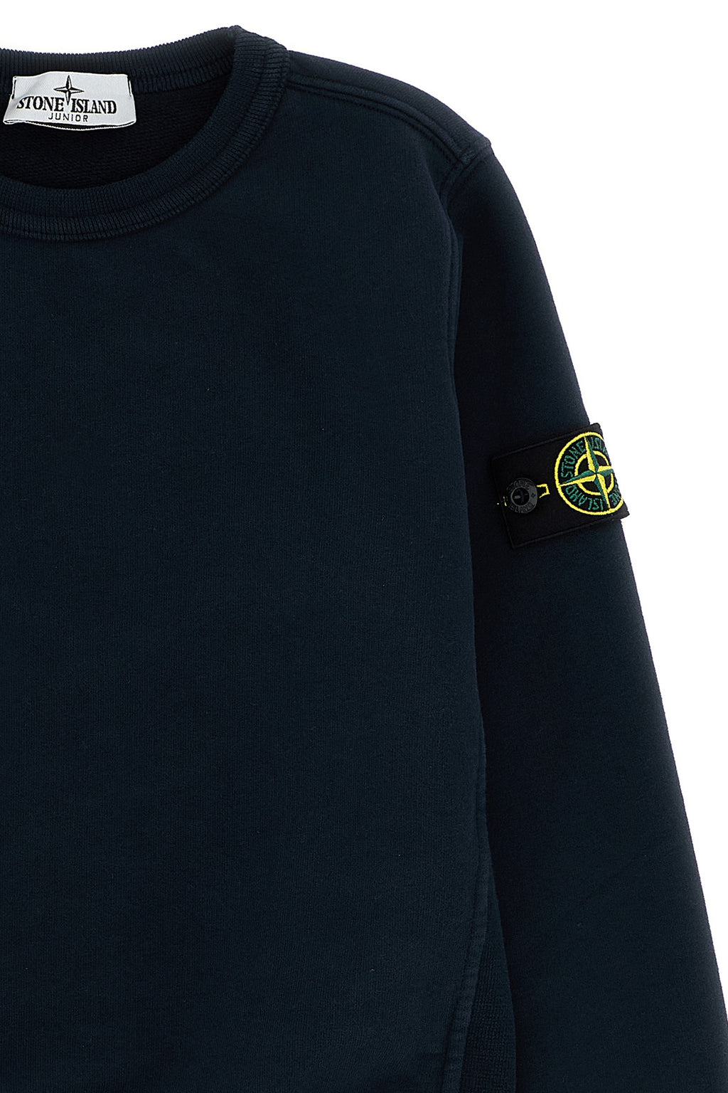 STONE ISLAND JUNIOR Logo badge sweatshirt For Baby boy 100% cotton