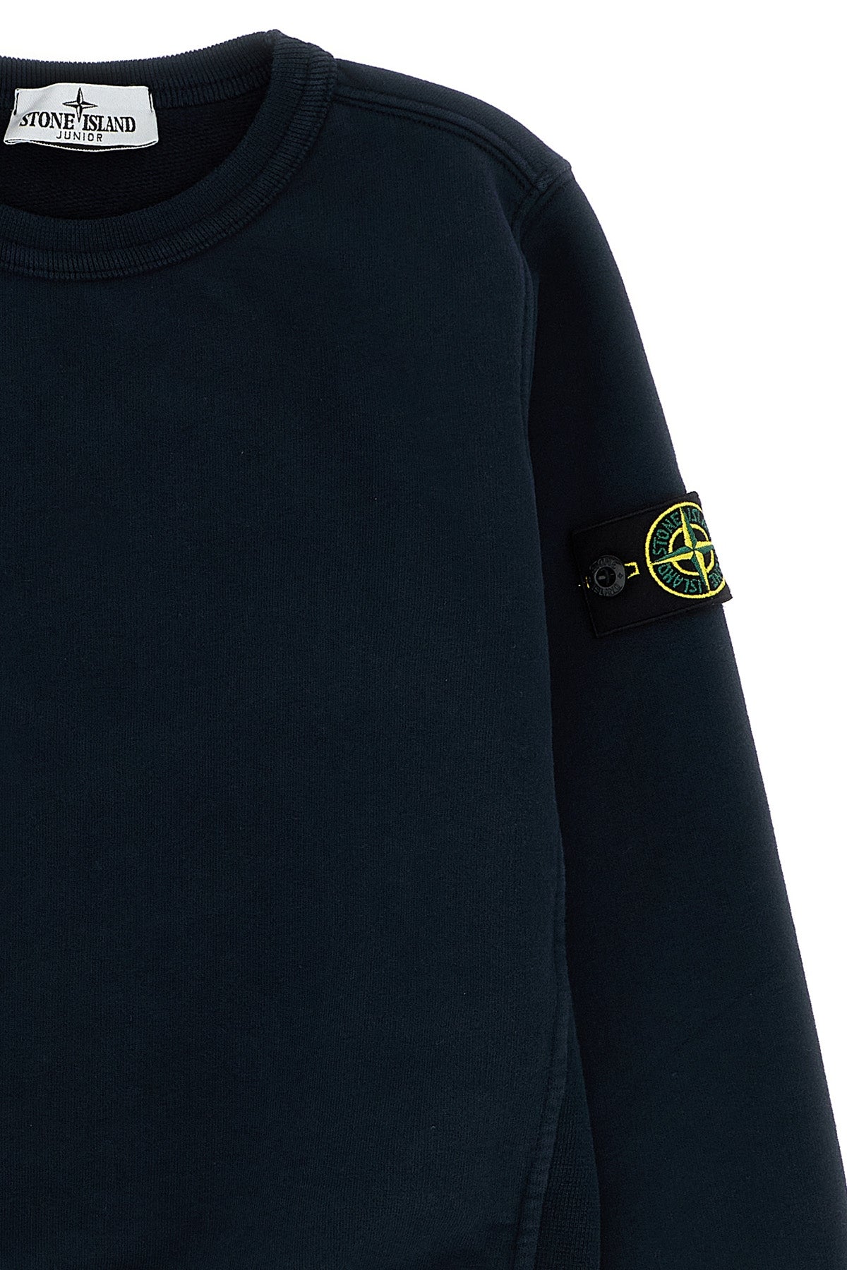 STONE ISLAND JUNIOR Logo badge sweatshirt For Baby boy 100% cotton