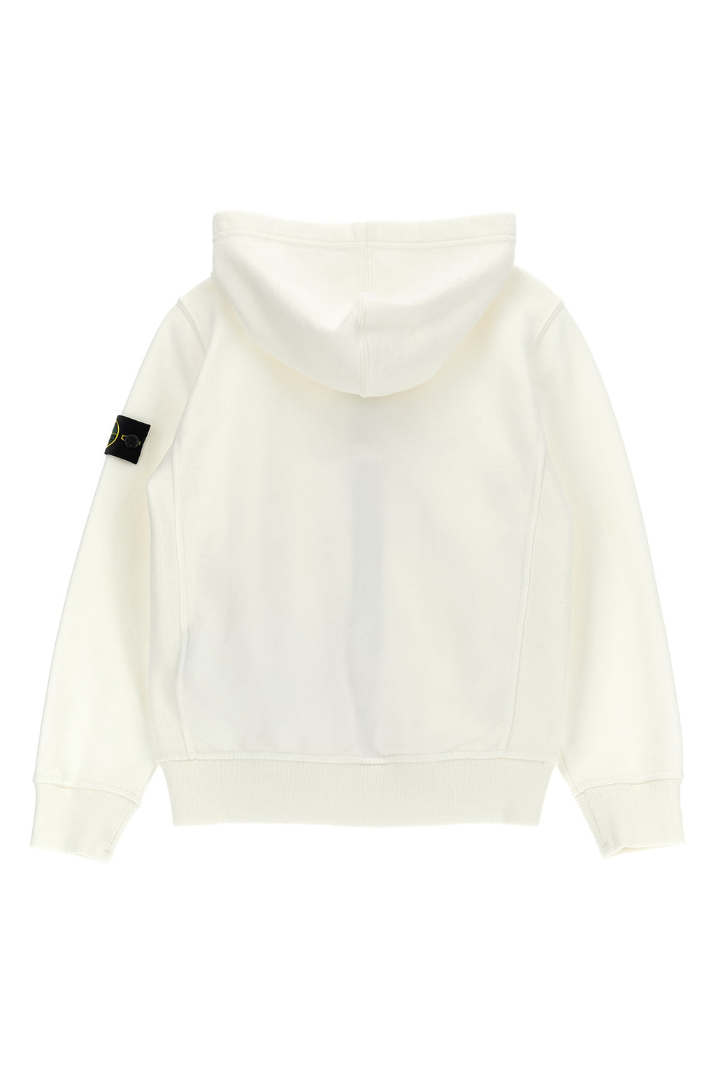 STONE ISLAND JUNIOR Logo badge hoodie For Baby boy 100% cotton