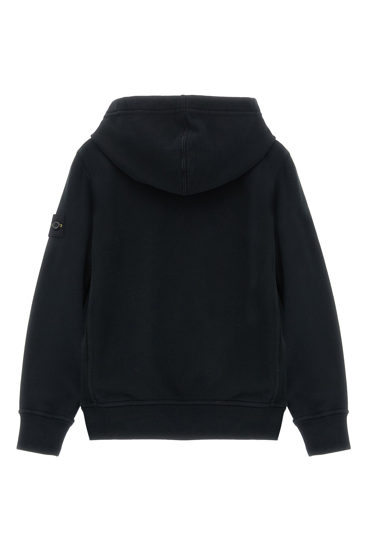 STONE ISLAND JUNIOR Logo badge hoodie For Baby boy 100% cotton