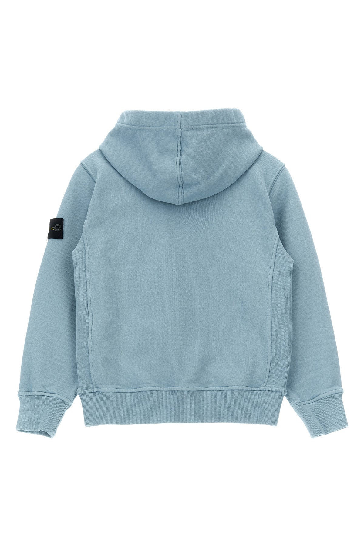 STONE ISLAND JUNIOR Logo badge hoodie For Baby boy 100% cotton