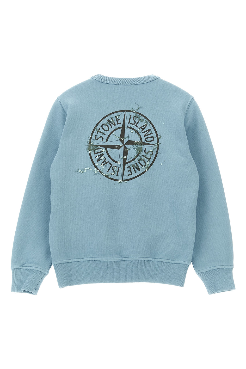 STONE ISLAND JUNIOR Front and back print sweatshirt For Baby boy 100% cotton