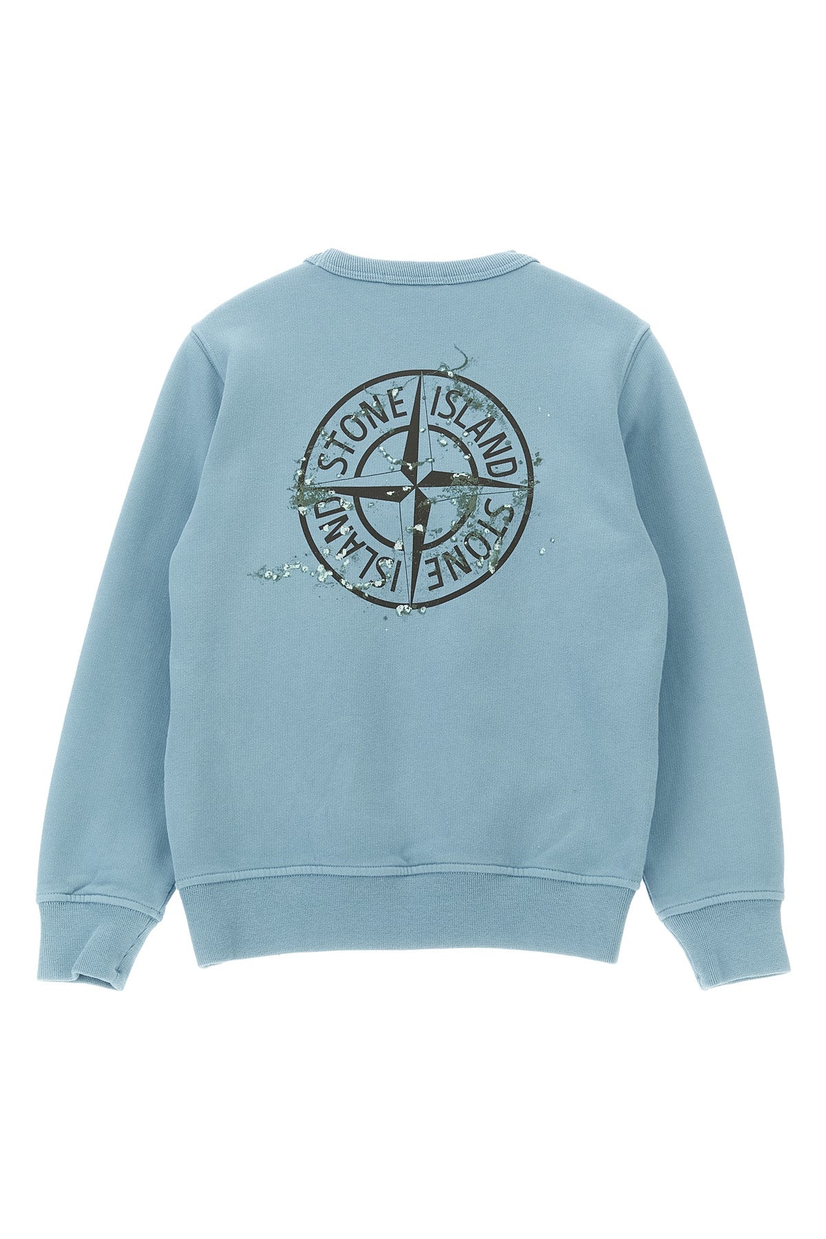 STONE ISLAND JUNIOR Front and back print sweatshirt For Baby boy 100% cotton
