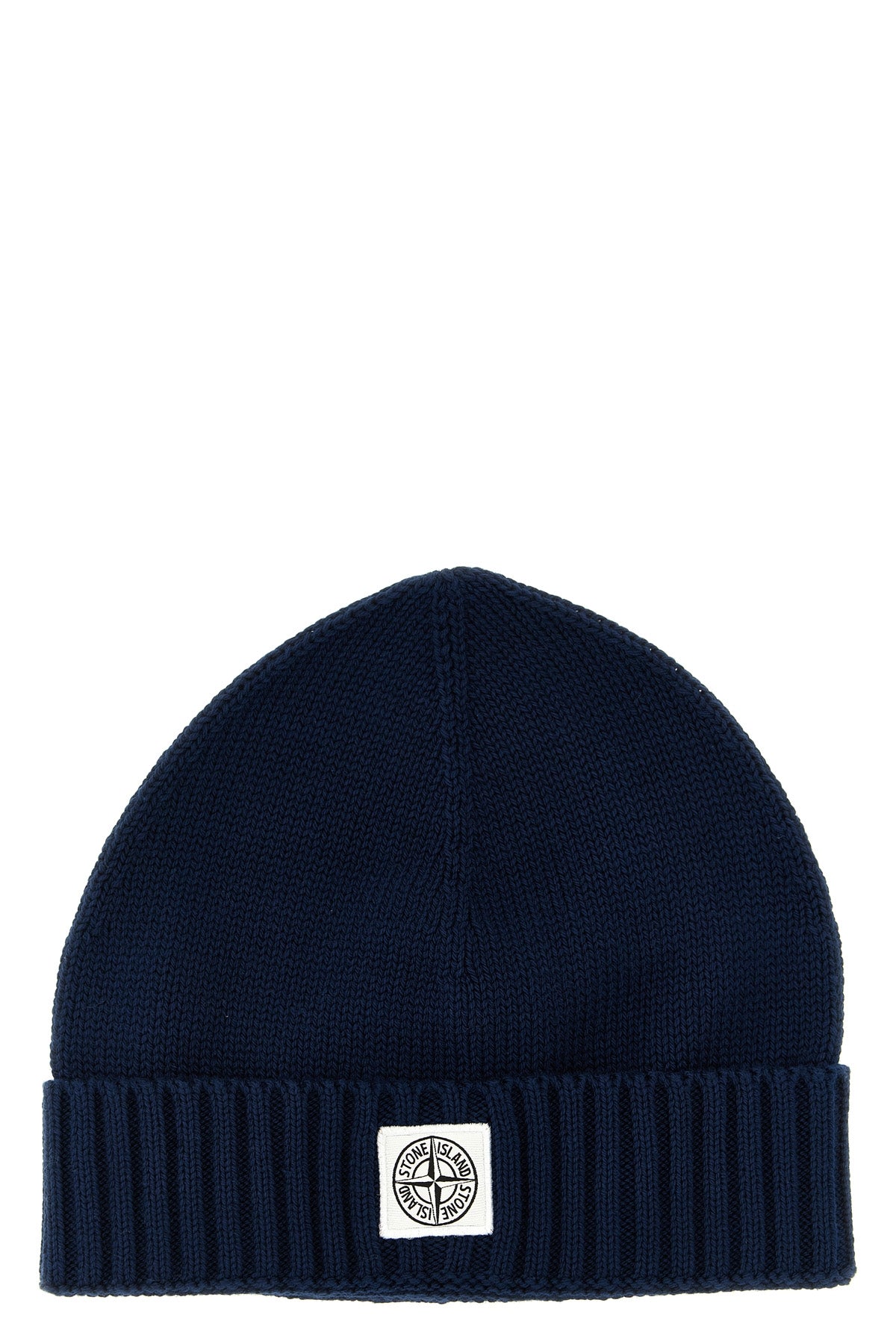 STONE ISLAND JUNIOR Logo patch beanie For Baby boy 95% cotton 5% polyamide