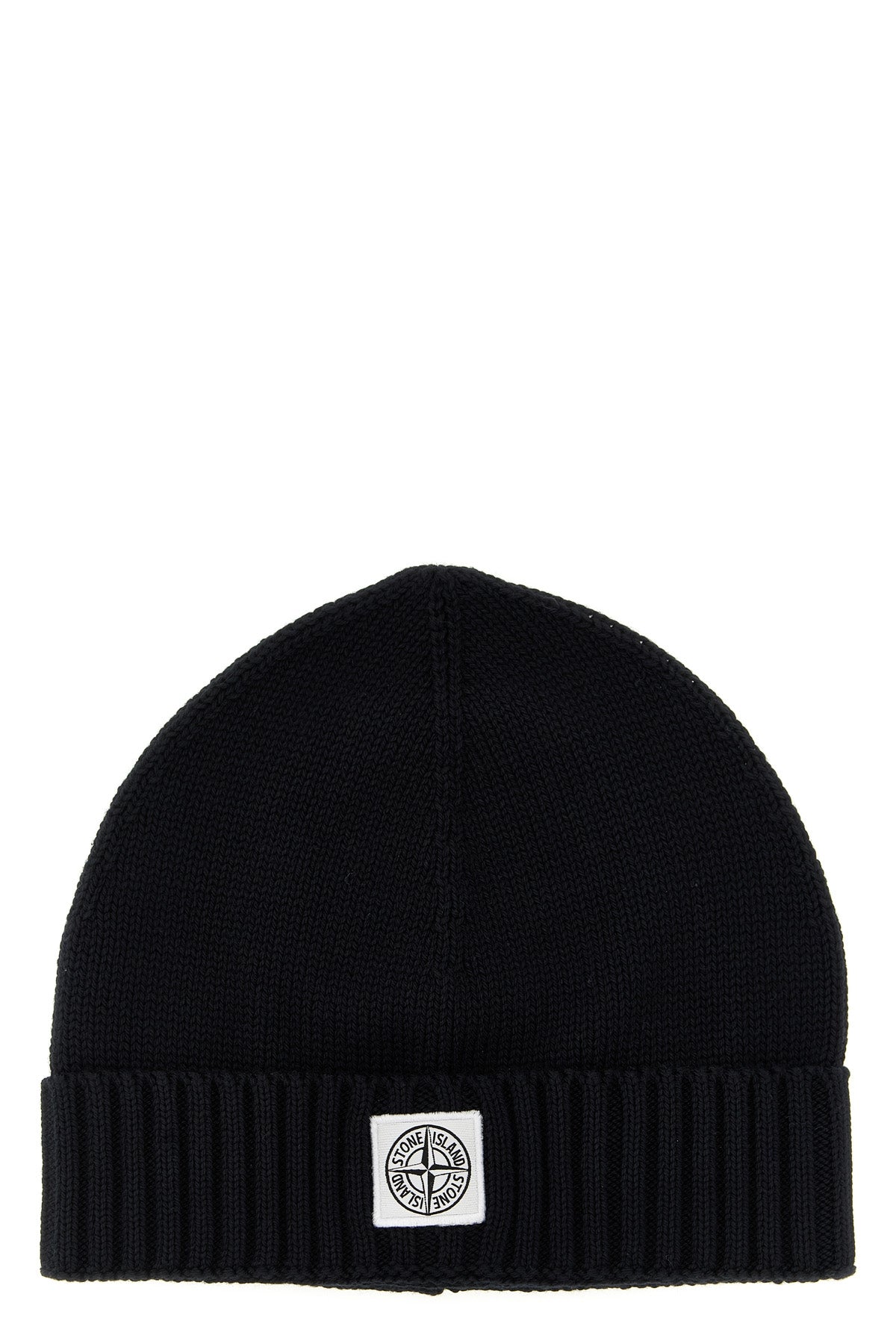 STONE ISLAND JUNIOR Logo patch beanie For Baby boy 95% cotton 5% polyamide
