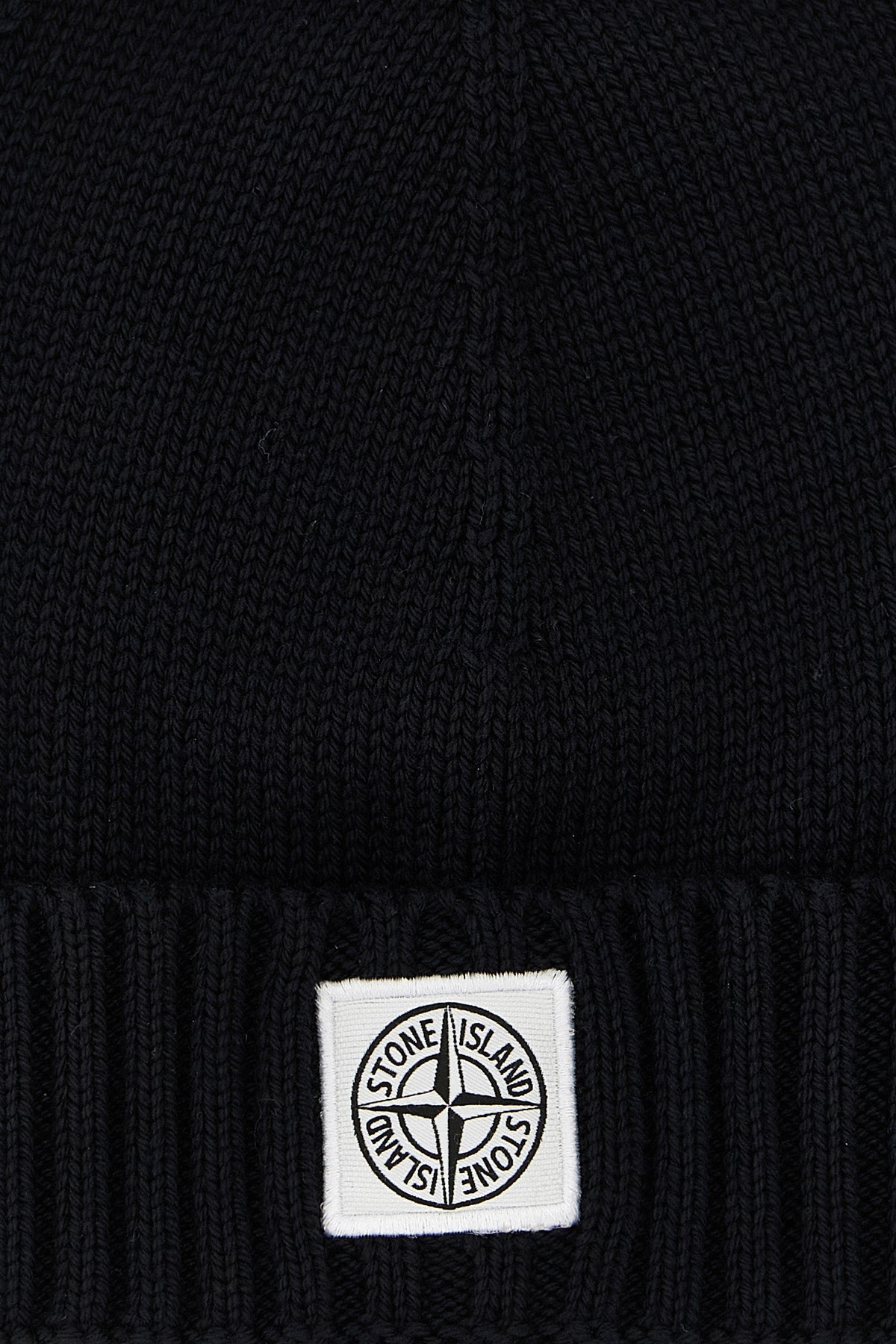 STONE ISLAND JUNIOR Logo patch beanie For Baby boy 95% cotton 5% polyamide