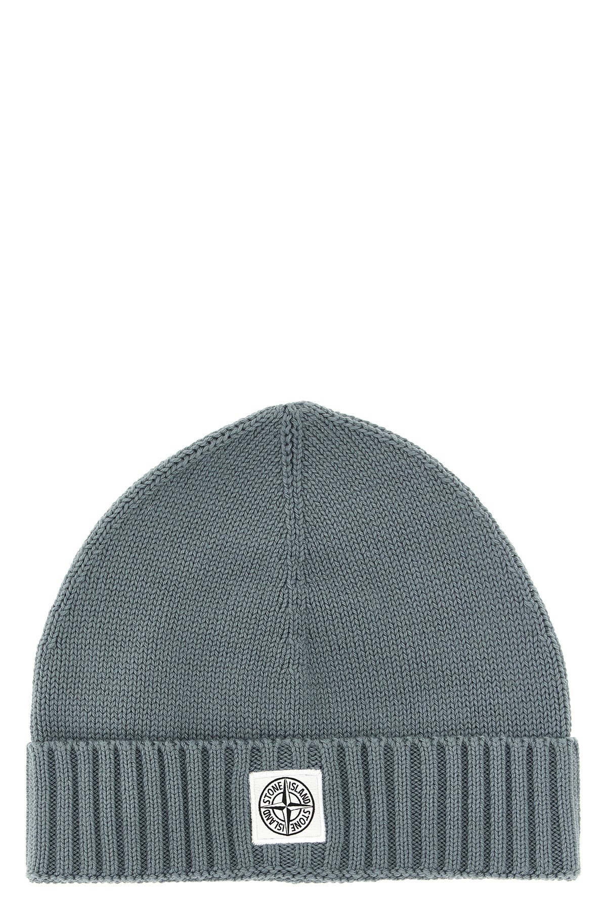 STONE ISLAND JUNIOR Logo patch beanie For Baby boy 95% cotton 5% polyamide