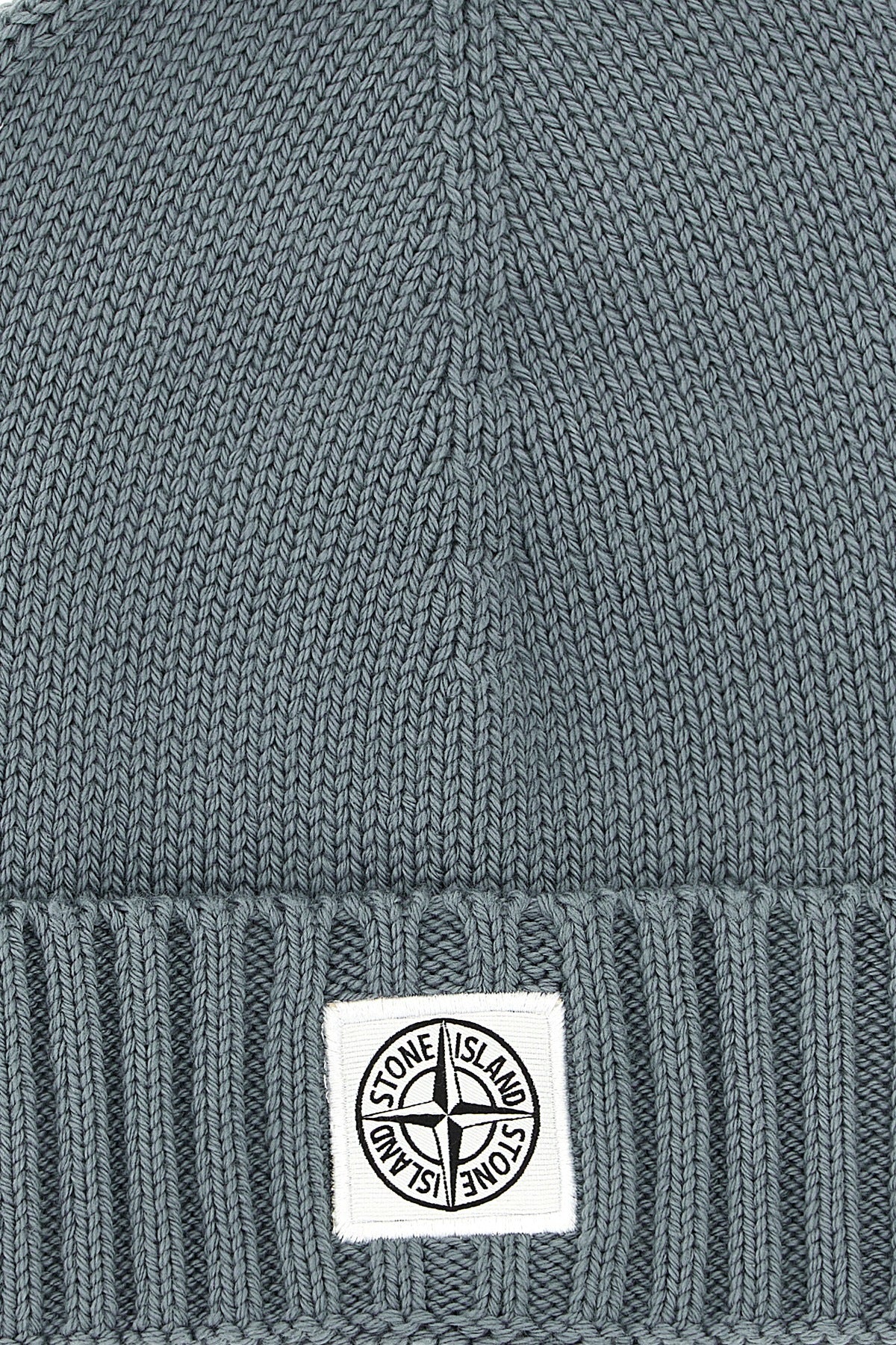 STONE ISLAND JUNIOR Logo patch beanie For Baby boy 95% cotton 5% polyamide