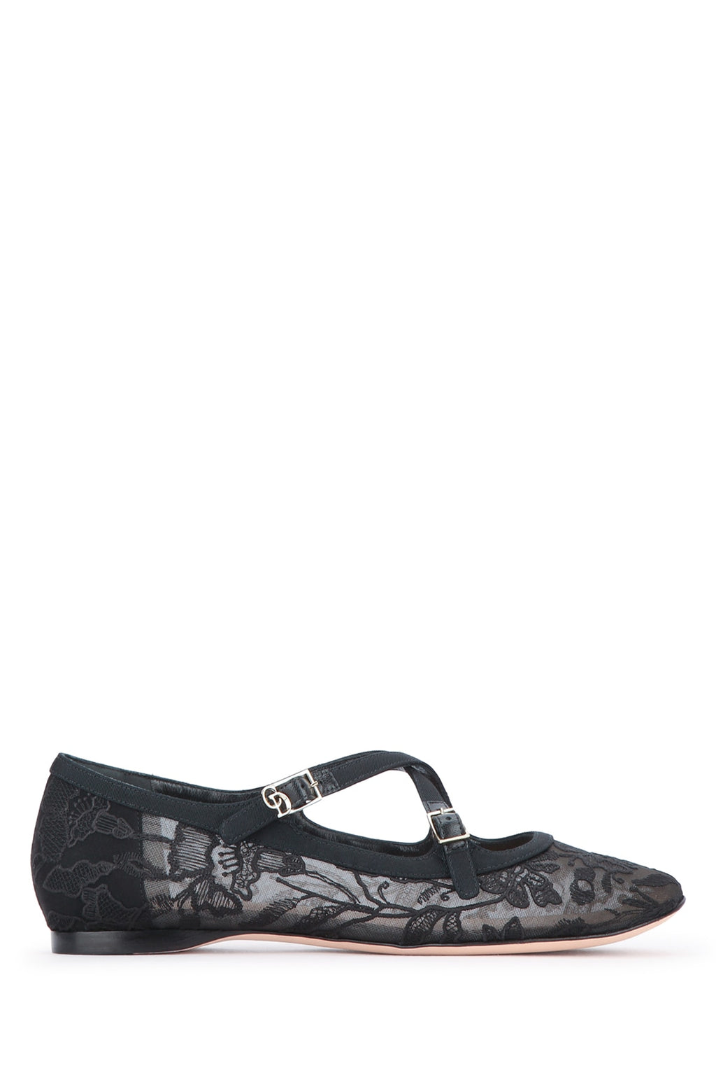 CHRISTIAN DIOR BALLERINA PIZZO NERA For Women 100% Nylon / Sole: Calf